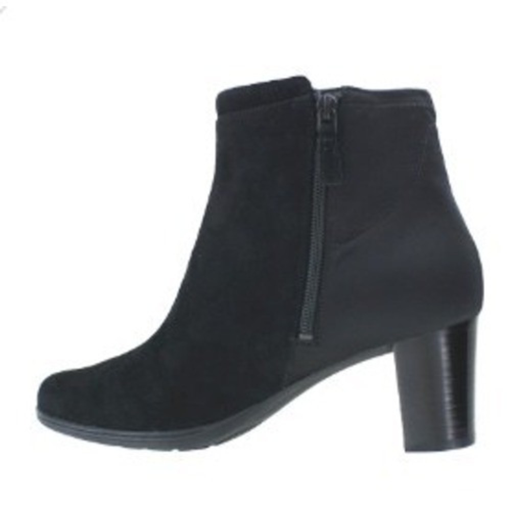 Rockport Women's Total Motion Chaya Booties Black Suede Leather Ankle Boots 8.5